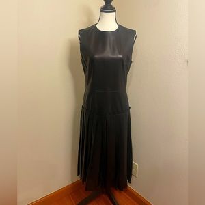 Barney’s New York Black Lambskin Dress